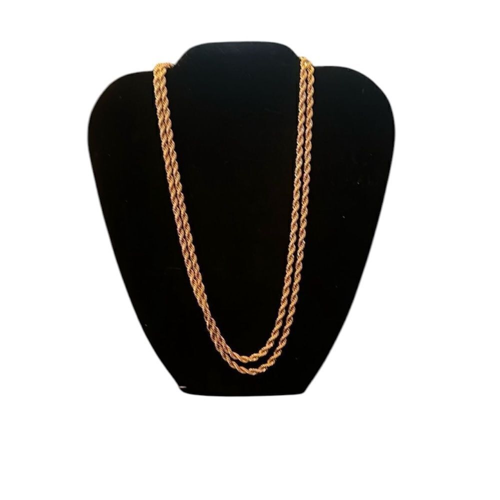 Vintage gold tone long rope necklace I think it’s Park Lane but no markings EVC